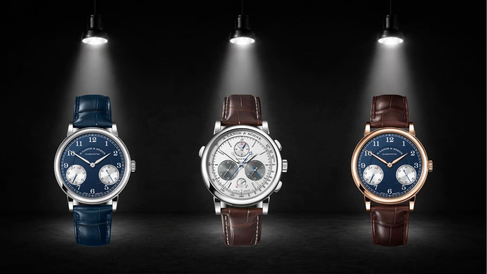 Lange & Söhne, TRIPLE SPLIT in platino e 1815 UP/DOWN in oro bianco e oro rosa a confronto
