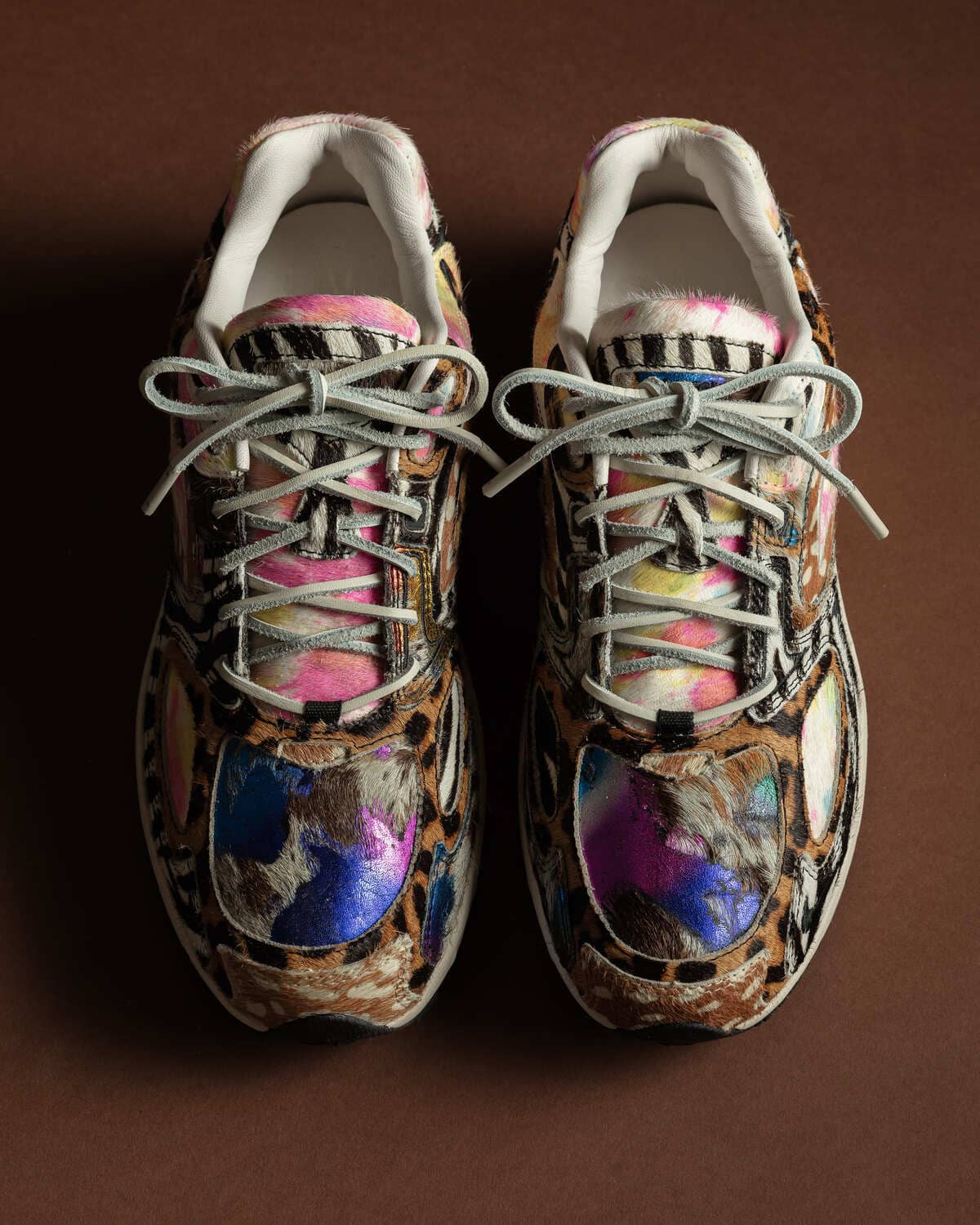 Saucony Grid Jazz 9 Awesome God vista dall'alto con tomaia in faux fur multicolore
