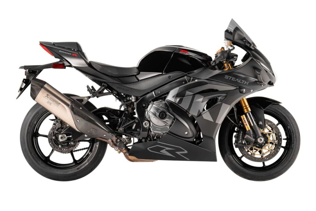 Suzuki GSX-R1000R Stealth, vista laterale completa della supersportiva total black